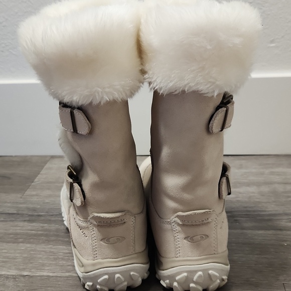Salomon Lhasa Suede Contagrip Buckle Women's Cream Winter Boots - Picture 4 of 10